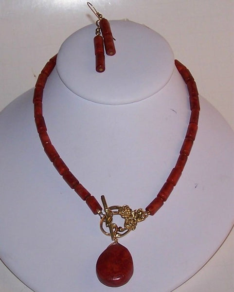 Sponge Coral with Front Fancy Clasp and Drop