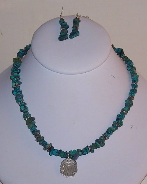 Turquoise Nugget Necklace Set