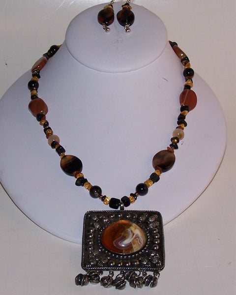 Amber with Black Agate