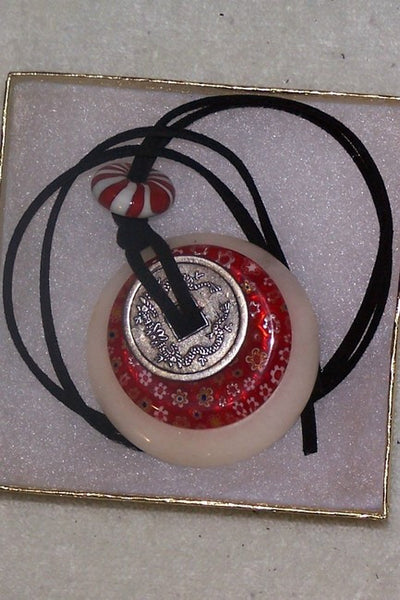 Aventurine and Millifiori Donut Pendant