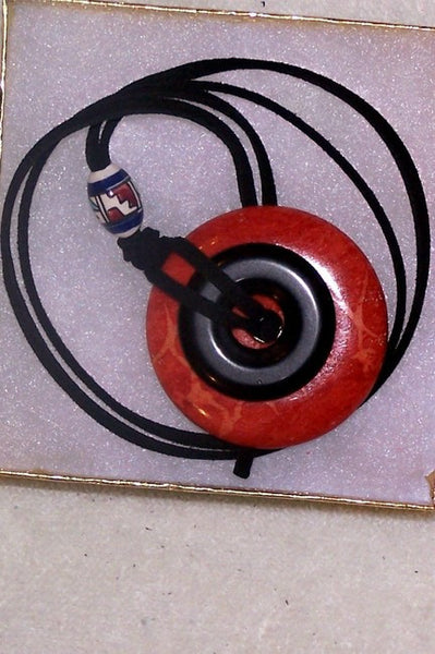 Orange Coral and Black Onyx Donuts