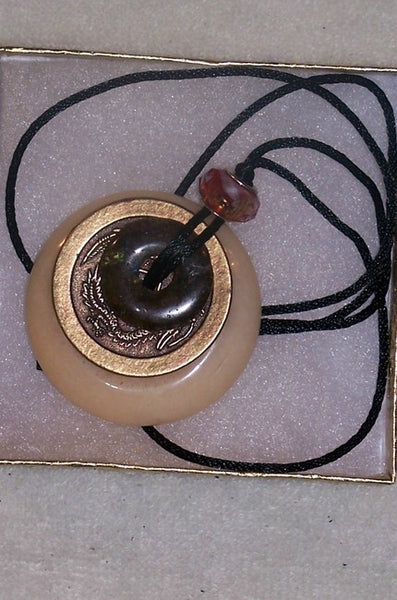 Aventurine and Laboradorite Donut Pendant