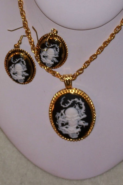 Skull with Crossbones Long John Silver Cameo Set
