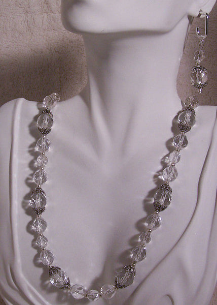 Crystal with Silver-30" Necklace Set