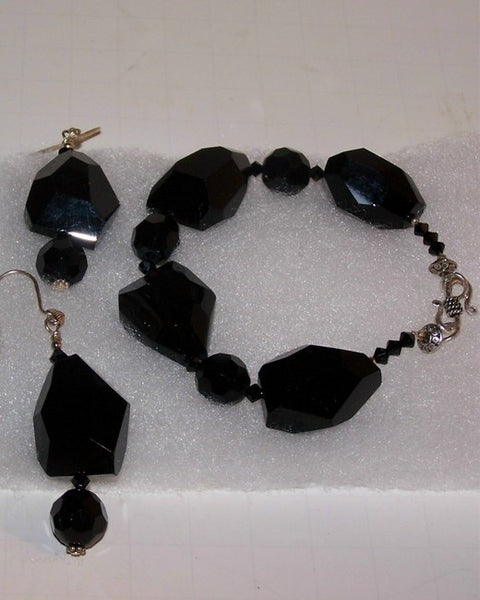 Black Chunky Bracelet Set