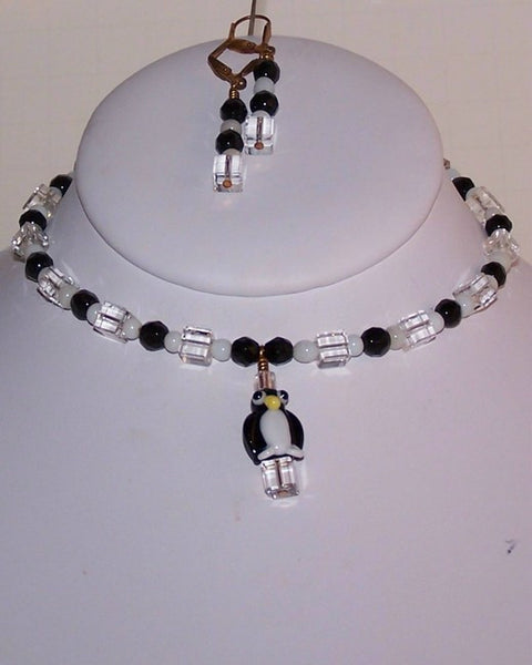 Playful Happy Penguin Choker Set