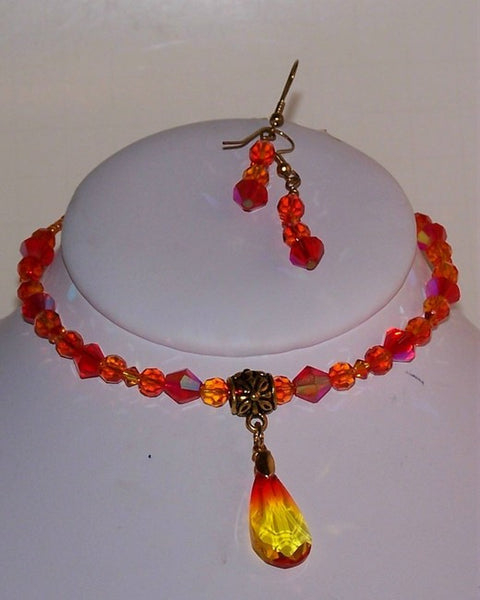 Fire! Element on Memory Wire Choker Set
