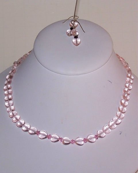 Little Pink Hearts Necklace Set