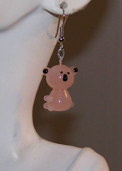 Pink Koala Bear Earrings