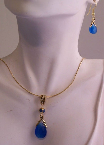 Blue Catseye Pendant Set II