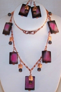 Pink and Black Fire Crackle Agate