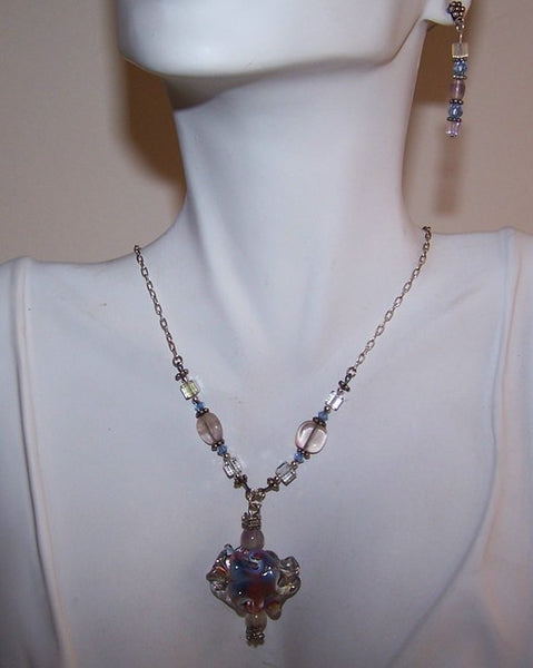 Multi-Colored Lampwork Bead Pendant Set