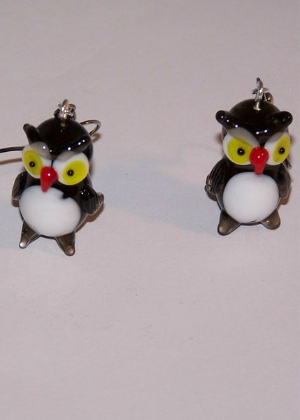 Black & White Owl Earrings